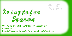 krisztofer szurma business card
